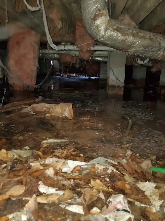 Crawl space flood assessment for Commercial Water Damage Restoration in Grafton
